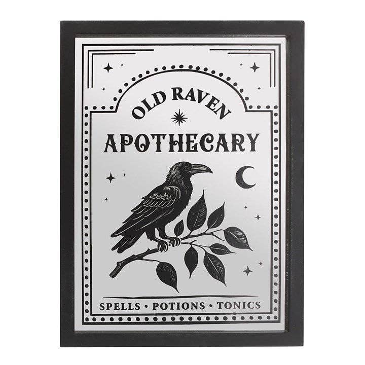 Old Raven Apothecary Gothic Mirrored Wall Art